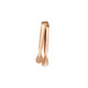 A pair of stainless steel ice tongs in a sleek rose gold finish, featuring rounded ends and a smooth design.