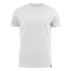 A light grey men's crew neck t-shirt with short sleeves and a logo at the hem.