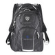 A black High Sierra Elite Fly-By 17" computer backpack with multiple compartments and a logo.