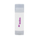 Coconut lip balm in a clear tube with a white label and purple branding.