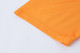 An orange 100% polyester micro mesh long-sleeved shirt with a smooth finish, featuring a logo.