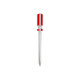 A screwdriver-shaped ballpoint pen in red and silver, featuring a metallic finish. It has a logo on the side.