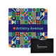 A patterned RPET lens cloth set in vibrant colours with a black pouch featuring branding.