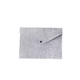 A grey felt file folder with a flap and a black button closure. It has a simple, minimalist design.