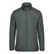 A men's full zip jacket in dark grey with a sleek design and a high collar, featuring a logo.