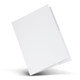A4 presentation folder in white, featuring a side pocket and a smooth finish, with a branding logo on the front.