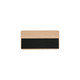 A wooden name badge with a black chalkboard section for writing, featuring a natural wood finish.