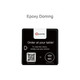 A black NFC epoxy desk tag with a QR code and a logo, designed for food ordering at tables.