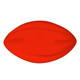 A bright red 200mm Spyro Football with a smooth surface and a logo on it.