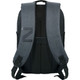 A black and grey laptop backpack featuring padded shoulder straps and a logo.