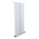 A white 850mm roll-up banner with a silver base and support pole, featuring a simple design.