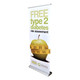 A roll-up banner featuring an apple and a measuring tape, predominantly in green and white, with a logo at the bottom.