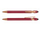 A rose gold stylus pen with a rich burgundy body and a sleek design. Includes a branding logo.