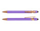 A purple stylus pen with rose gold accents and a clip, featuring a touch-sensitive tip.