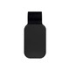 A black car visor sunglass holder with a clip for attachment. Features a smooth, rectangular design.