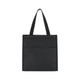 A black cooler bag with a simple design, featuring two front pockets and dual carrying handles.
