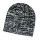 A Fresno Heather Knit Beanie featuring a textured black and white knit pattern.