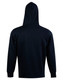 A black fleece hoodie with a close front and a hood, featuring a plain design and a logo.