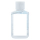 A transparent 60ml hand sanitiser gel bottle with a white cap, containing 75% ethyl-alcohol.
