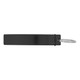 A drink bottle opener in sleek black, featuring a simple rectangular design and a keyring attachment.