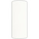 A white bandage dispenser with a curved top and a simple design. It features a branding logo.