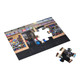 A5 Magnetic Jigsaw featuring a classroom scene with colourful educational posters and black flooring. One piece is detached.