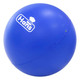 A blue massage ball with a logo, suitable for stress relief and relaxation.