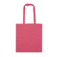 A pink tote bag with two handles and a simple design. It has no visible logos or branding.