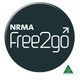 A 90mm black button badge featuring the NRMA Free2go branding and an Australian Made logo.