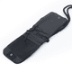 A black ripstop water-resistant pouch with zippers and a strap, featuring a logo.