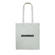 A cream-coloured recycled cotton tote bag with two handles and a branding logo.