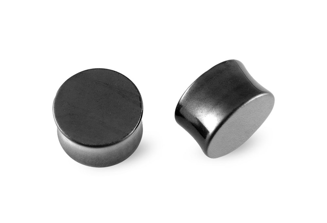 Pair Hematite Stone Plugs