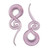 Pair Pink Curls and Loops Glass Hanger