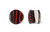 Pair Black and Red Feather Pyrex Glass Plugs