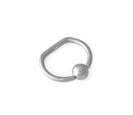 12g D Ring 316L Surgical Steel Captive Bead