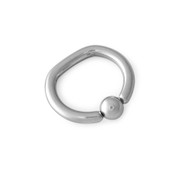 10g D Ring 316L Surgical Steel Captive Bead