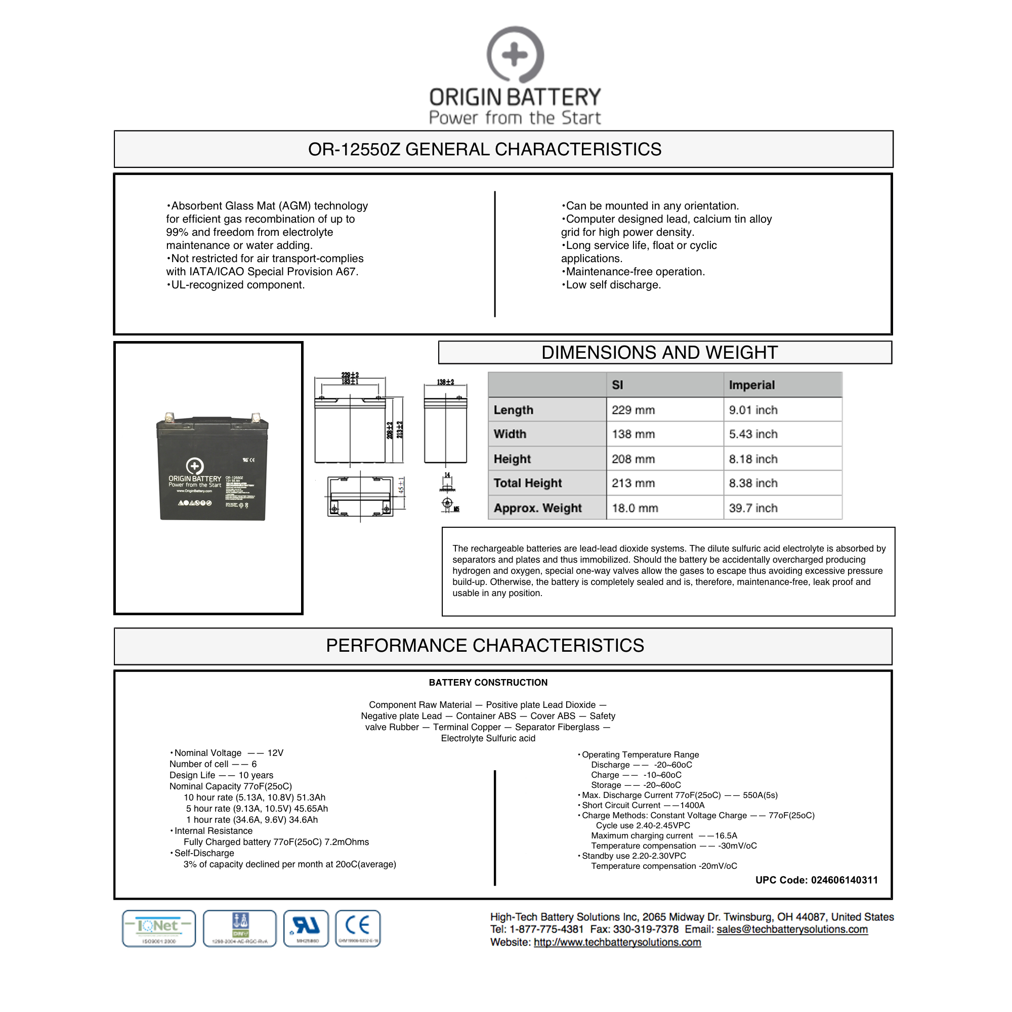 OR-12550Z Specs