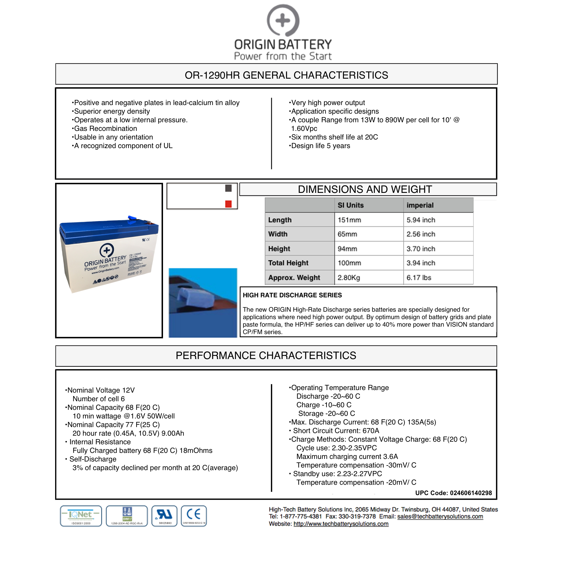 OR-1290HR Specs