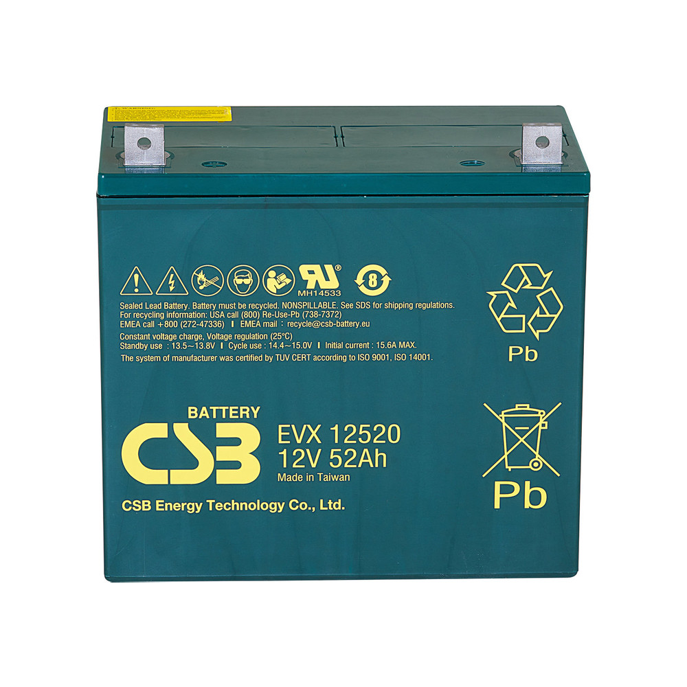 CSB EVX12520 12V 52AH Deep Cycle AGM Battery for Wheelchair/EV