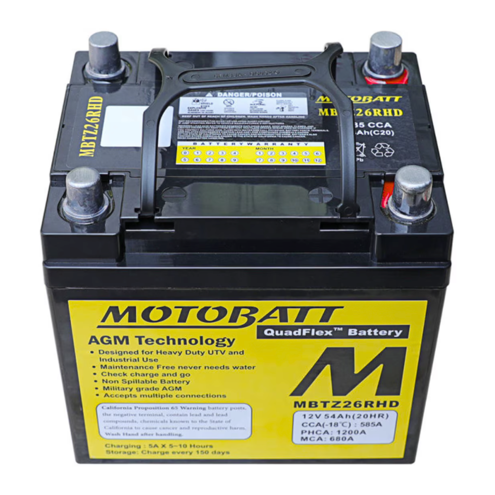 Motobatt MBTZ26RHD | S65D26R AGM Battery | 585 CCA Group 26R