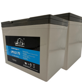 Permobil M3 Corpus battery replacement kit - two 12V 75Ah sealed lead-acid wheelchair batteries