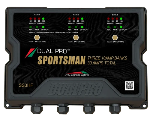 Dual Pro Sportsman SS3HF 3 bank marine battery charger