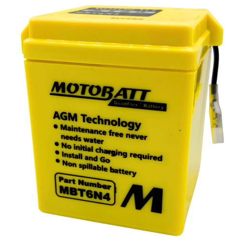 MotoBatt 6V 4AH Battery | AGM | MBT6N4