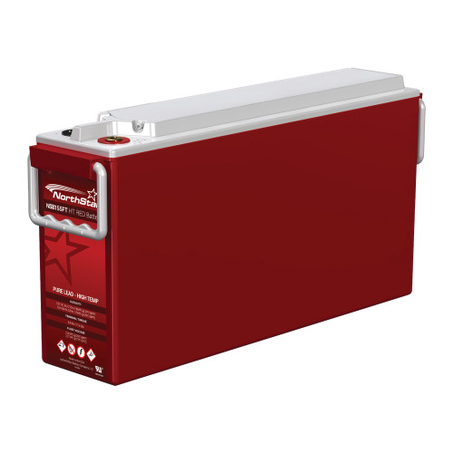 NorthStar NSB155FT HT RED 12V 154Ah thin plate pure lead AGM front terminal telecom battery, female M8 terminals