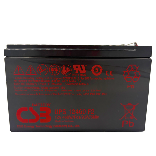 CSB UPS12460F2 Battery 12V 460W - High-Rate AGM F2 Terminal