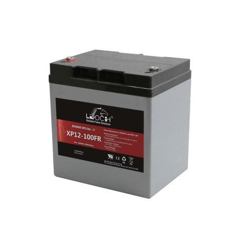 Leoch XP12-100FR 12V 100 W per cell high rate AGM UPS battery, 27.6Ah, M5 terminals, UL 94 V-0 case