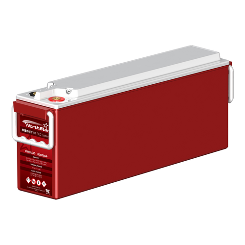 NorthStar NSB110FT HT RED 12V 110Ah thin plate pure lead AGM front terminal telecom battery, low profile case