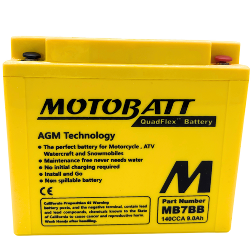 REFURBISHED Motobatt 12V 9AH Battery | 150CCA AGM | MB7BB