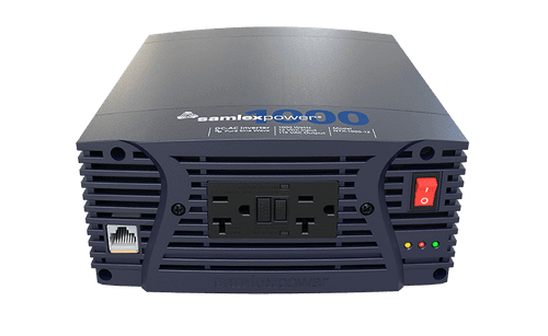 NTX-1000-12 inverter front panel with two GFCI protected outlets