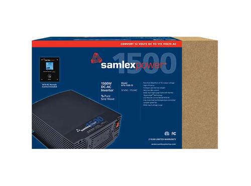 Samlex NTX-1500-12 1500 Watt Pure Sine Wave Inverter, 12V, LCD Remote Included